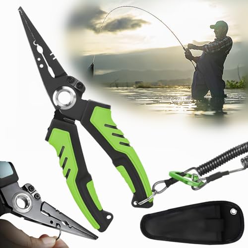 Multi-Functional Stainless Steel Fishing Pliers, Saltwater Fishing Pliers Fishing Tools, Hook Remover & Line Cutter with Non-slip Handle, for Fly Fishing, Ice Fishing, Fishing Gear, Gifts for Men (C) - color: C