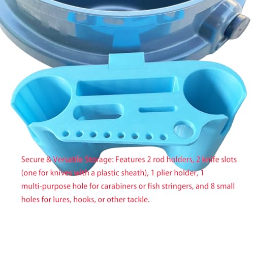 Bucket Fishing Rod Holder, Compatible with YETI LoadOut Bucket & 5 Gallon Buckets, Fishing Pole & Tackle Organizer for YETI Bucket Accessories