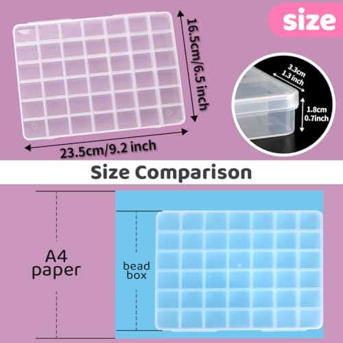 Eppingwin 42 Grids Bead Organizer, Craft Organizers and Storage, Acrylic Organizers, plastic Bead Organizer Box for Crafts Organizing Storing - color: 42 grids(1 P)