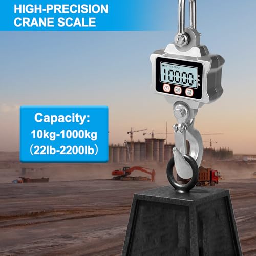 Hyindoor Digital Crane Scale 1000kg/2200lb Digtal Hanging Scale Heavy Duty Industrial Crane Scale for Farm, Factory, Construction, Hunting - size: S1-1000kg/2200lb