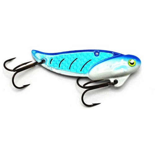 (2 Pack) - Blitz Lures Fishing Lures Metal VIB Hard Spinner Blade Baits for Bass Walleyes Trout Fishing Spoons - Blitz Blades Made in USA Zinc - color: BLUE PRIZM, size: 1/4OZ