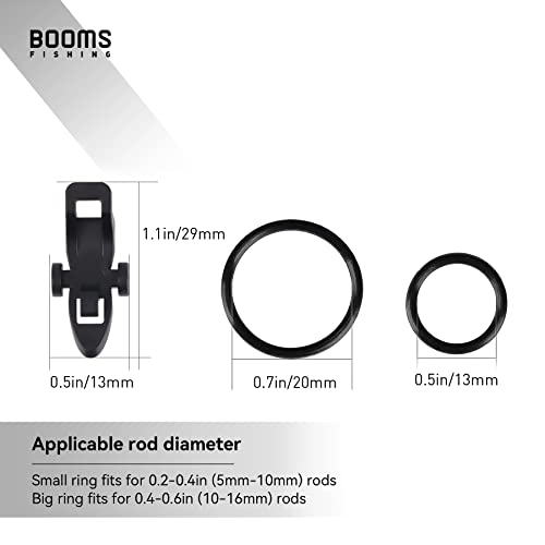 Booms Fishing Hook Keeper for Fishing Rod, HK1S Fishing Bait Holder with 2 Sizes Rubber Rings, 10 Sets or 20 Sets Options - style: 20 Sets