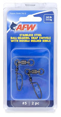 American Fishing Wire Stainless Steel Ball Bearing Snap Swivels with Double Welded Rings - size: 2 pc, #5, 245 lb test, style: 2 Piece