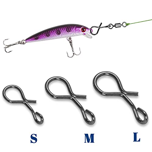 SILANON Fly Fishing Snaps,150pcs Fly Fishing Quick Clips Quick Change Lure Clips Micro Fly Snap Swivels No Knot Fast Snap Stainless Steel Lure Connector for Flies Hooks Jigs Lures 3 Sizes - size: Size S-5.5LB-150PCS