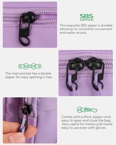 WATERFLY Fanny Pack Waist Packs: Large Crossbody Fanny Packs for Women Men with 5 Zipper Pockets Adjustable Strap Waist Bags Hip Pack for Traveling Cycling Running Hiking-Purple - color: Purple