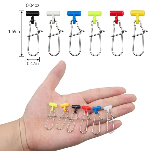 FishTrip Sinker Slides for Fishing Rigs - 25/50/100pcs Duo Lock Snaps for Fishing Line Heavy Duty Weights Sinkers Saltwater Connector Accessories - color: Blue Duo-Lock Snap, size: S#_25pcs