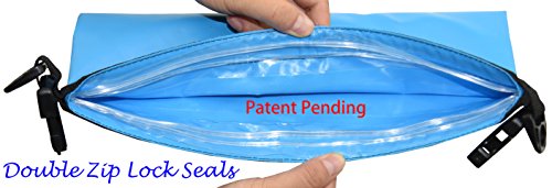 Freegrace Lightweight Floating Dry Bag and Waterproof Phone Case Set, Double Zip-Lock Dry Sack for Water Sports, Rafting, Beach and Camping - color: Blue, size: 5L