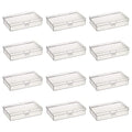 12 Pack Rectangular Clear Plastic Storage Containers | 5.7 x 2.95 x 1.18 inch, Hinged Lid, For Beads and Small Craft Items - size: 5.7 x 2.95 x 1.18 inch