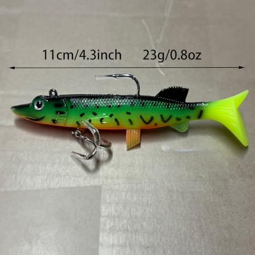 Soft Fishing Lures Shad Minnow Swimbaits, Pre-Rigged Jig Heads Paddle Tail Swim Baits for Bass, Trout, Walleye, Crappie, Sinking Jigs Bait for Saltwater Freshwater, Fishing Gifts for Men - color: A