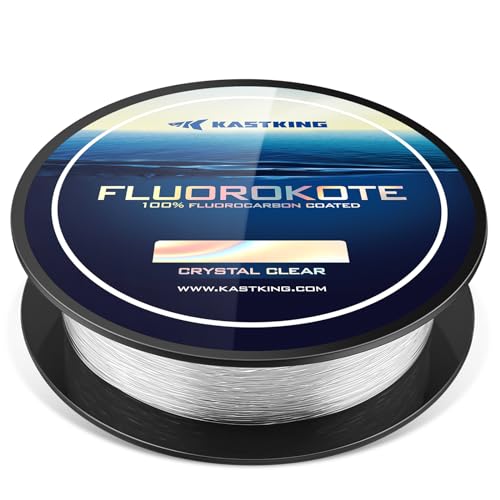 KastKing Fluorokote 100% Fluorocarbon Coated Fishing Line, Fluorocarbon Leader, Extreme Clarity,Fast Sinking,Shock Resistant, High Abrasion Resistance - size: 4LB(500Yard)