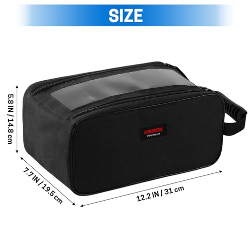 VISEMAN Fishing Tackle Bag, Waterproof Bait Storage Bag, Tackle Organizer | Fishing Bait Bag with Transparent Window for Crappie and Bass Fishing - color: Black
