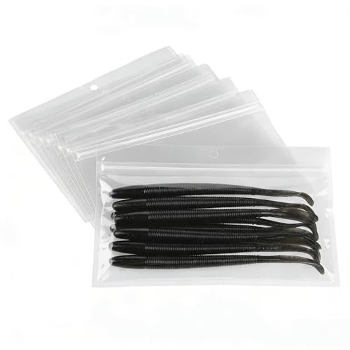 100 Pack Soft Plastic Baits Bags 8.8"x5.5" | Heavy-Duty Clear Lock Zipper Lure Packaging Bags - Leakproof Double-Sealed Zipper Storage for Soft Plastic Lures & Fishing Gear | Multiple Sizes - size: 8.8" x 5.5"
