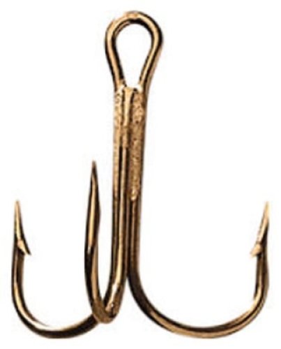 Mustad 3551 Classic Treble Standard Strength Fishing Hooks | Tackle for Fishing Equipment | Comes in Bronz, Nickle, Gold, Blonde Red - color: Bronze, size: 8/0