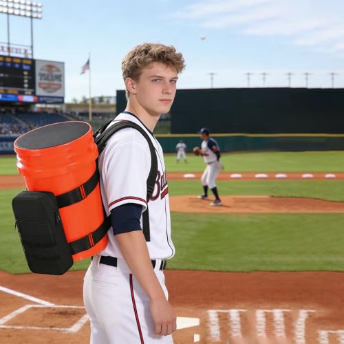 Backpack for 5 Gallon Buckets - Universal Bucket Organizer with Pocket for Hunting, Fishing, Apple Picking, Baseball & Ice Fishing, Black - color: Black
