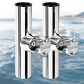 2 Pack Fishing Rod Holders for Boat Rail Mount, Stainless Steel Clamp on Rod Holder for Marine Boat, Fishing Boat, Pontoon, Jon Boat - style: Fit 1"to1-1/4" Rail Upgrade