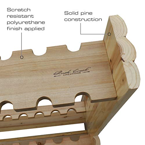 Rush Creek Creations | Double-Sided Fishing Rod Holder for 16 Saltwater/Freshwater Fishing Rods, Fishing Pole Holder for Garage Organization and Room Storage, for Fishing Gear and Fishing Accessories
