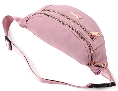 Fanny Packs Waist Pack for Women, Waterproof Waist Bag with Adjustable Strap for Travel Sports Running - color: cute pink