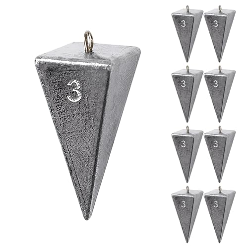 Pyramid Fishing Weights Sinkers for Fishing - size: 3oz, style: 8 Pack Kit