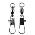 AMYSPORTS Steel Stainless Snap Swivels Saltwater Ball Bearing Fishing Swivel Lure Connector Barrel Swivels Fishing Tackle Black Nickel - size: size1 (23.7lb) 25 pcs