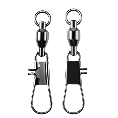 AMYSPORTS Steel Stainless Snap Swivels Saltwater Ball Bearing Fishing Swivel Lure Connector Barrel Swivels Fishing Tackle Black Nickel - size: size1 (23.7lb) 25 pcs
