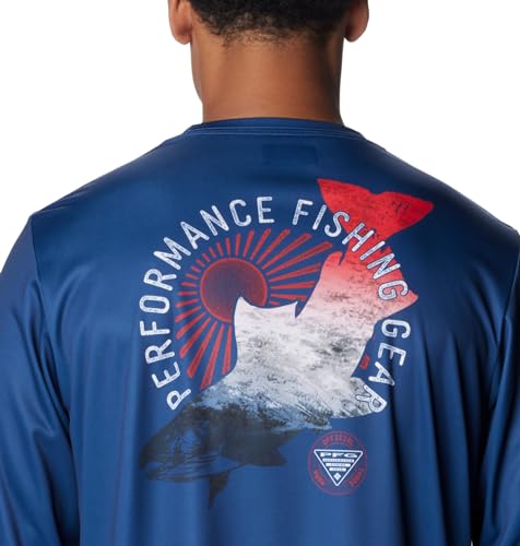 Columbia Men's Terminal Tackle PFG Tarpon Rise Long Sleeve - color: Carbon/Trout Print/Gfg, size: X-Small