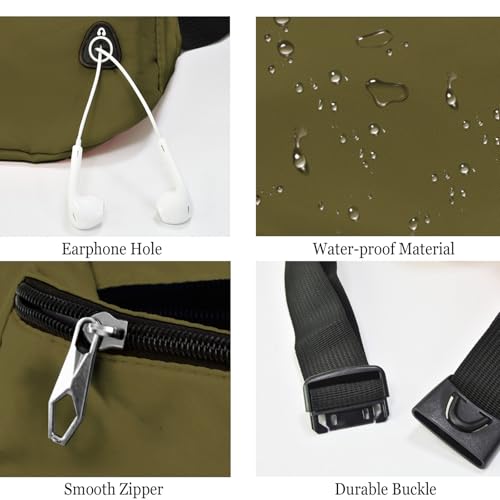 Fanny Pack for Women Men,Crossbody Fanny Pack Water Resistant Sports Waist Bag Pack, Belt Bag for Travel Hiking Running - color: 1pack-darkgreen