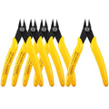 HongWay 5pcs Micro Flush Cutters, Wire Cutter with Internal Spring, Diagonal Cutters for Electronics, Heating Wire, Model Sprue, Soft Copper Wire Snips, 5 Inches, Yellow - color: Yellow