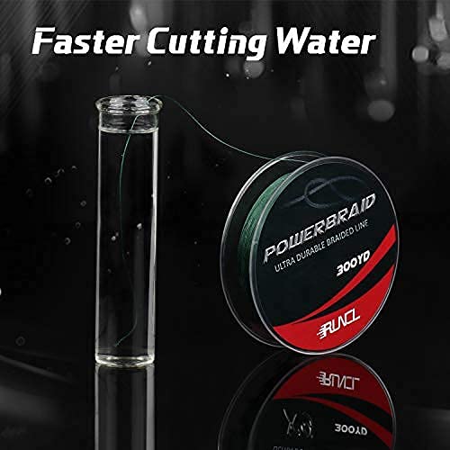 RUNCL PowerBraid Fishing Line 4/8/9 Strands, Braided Fishing Line 300/500/1000Yds - Seamless Weaving Tech, Enhanced Coating Tech, Zero Stretch, High Sensitivity, Smaller Diameter - Braid Line 15-115LB - color: Moss Green, size: 15LB-500yds(4 Strands)