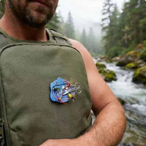 Fly Fishing Accessories Mini Compact Magnetic Fly Holder - Large Surface Fly Holder for Hooks, Nippers & Tools Secure Hold, No Drop (Orange/Blue) - color: BLUE