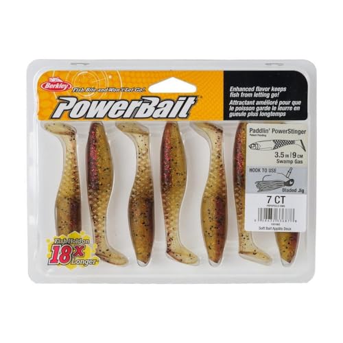 Berkley PowerBait Paddlin' PowerStinger Fishing Soft Bait - color: Swamp Gas, size: 3 1/2"
