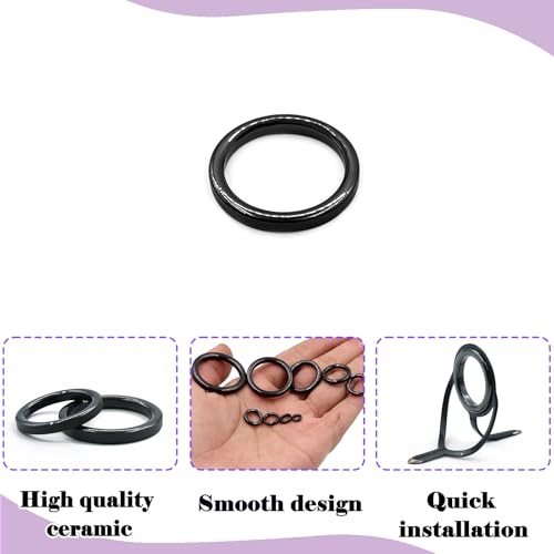 Fishing Rod Eyelet Repair Kit 28Pcs/50Pcs Fishing Ceramic Rings Replacement Set,14 Sizes Fishing Pole Rod Tip Eyes Repair Accessories - size: 3#~50#_28pcs