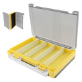 Double Sided Fishing Lure Box Organizer, Fishing Tackle Box Storage Hard Plastic Container Case for Lure Bait Hooks Beads Jewelry Earring - color: Yellow
