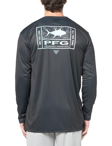 Columbia Men's Terminal Tackle PFG Line Time Long Sleeve - color: Black/Line Time Fade Tuna, size: Large