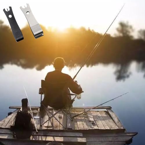 2 Pcs Fishing Line Cutter, Fishing Line Clippers with Hook Eye Cleaner Pin Stainless Steel Fishing Clippers Fishing Line Scissors Cutting Tool Fishing Tool Fishing Tackle Acceesory for Fishing