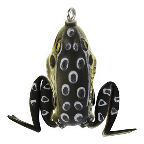 LUNKERHUNT Frog Lure for Bass Fishing | Pocket Frog Fishing Lure 1.75 Inch | Topwater Fishing Lures, Soft Hollow Body, Weedless Hooks for Trout, Pike in Saltwater and Fresh Water - style: Croaker