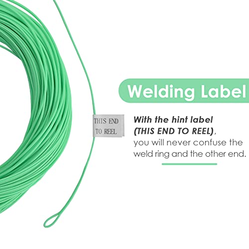 SF Fly Fishing Line Weight Forward Floating Fly Line for Fly Fishing 3wt 4wt 5wt 6wt 7wt 8wt 100FT Double Welded Loops - color: Mint Green, size: WF4F 100FT