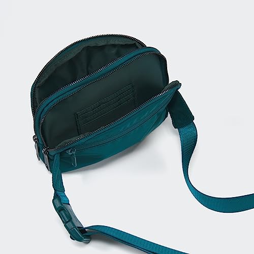 Pander Everywhere Belt Bag for Women, 5 Zipper Pockets Nylon Crossbody Fanny Pack Purse (Teal Blue) - color: Teal Blue