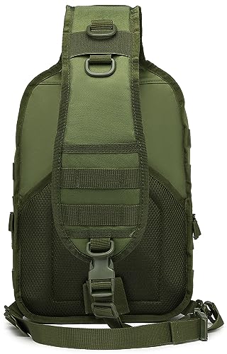 Tactical Sling Pack Big Crossbody Backpack Over Shoulder Bag Military for Men Hiking Outdoor Sport Gym - color: Green