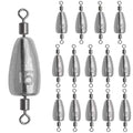15Pcs Fishing Weights Sinkers Inline Trolling Fishing Weights with Inner Swivels Bullet Sinkers Fishing Weights for Saltwater Freshwater Fishing - size: 1/2oz