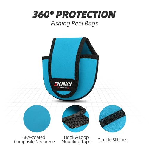 RUNCL Baitcasting Reel Bag – Protective Storage Pouch for Baitcasting Reels & Spinning Reels, Lightweight & Durable, Ideal for Freshwater & Saltwater Fishing Trips (Sky Blue& Black) - color: B-Sky Blue& Black