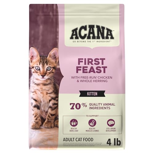 ACANA Dry Cat Food For Kittens First Feast Chicken and Fish 4lb Bag - size: 4 Pound (Pack of 1)