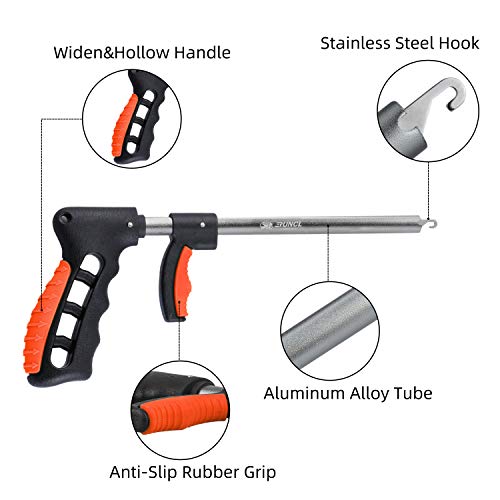 RUNCL Fishing Plier, Fish Lip Gripper Kit, Fishing Remover Extractor, Multi-Function Fishing Tools for Saltwater, Freshwater, Ice Fishing, Premium Fishing Gifts for Men - color: Orange&black, 13.6in