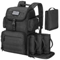 CVLIFE Tactical Range Backpack with Removable Divider, Gun Cases Bag with 4 Pistol Carrying Cases, Rucksack for Shooting (Black, Medium) - color: Black