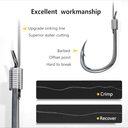 AMHDV Pre Tied Fishing Hooks on Line, Small Fish Hook with Leaders (Pack of 20) - size: 18# (0.22-1.1lb)