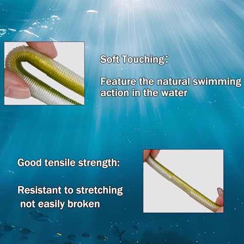 Soft Plastic Fishing Lures with Salted Hook Slot 10pcs FS/RE-09 - color: Color E