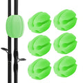 6pcs Fishing Rod Holder Straps, 5 Hole Fishing Tackle Ties, Silicone Stretchy Rod Holder, Fishing Rod Tie Holder Egg Shaped Binder for Outdoor Fishing Green - color: Green
