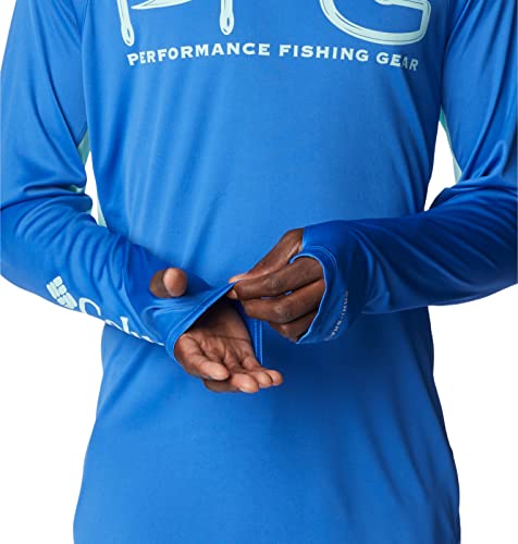 Columbia Men's Terminal Tackle Vent Long Sleeve - color: Vivid Blue/Gulf Stream, size: Large