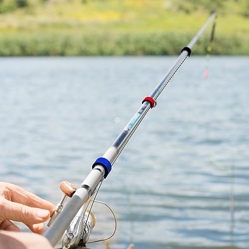 Wettarn 30 Pcs Fishing Pole Straps Fishing Rod Wrap Elastic Pole Carrier Rod Ties Stretchy Holder for Gear and Equipment Casting Rods Holder Strap Belt - style: Black, Red, Blue