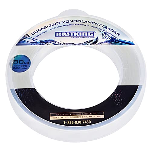 KastKing DuraBlend Monofilament Leader Line - Premium Saltwater Mono Leader Materials - Big Game Spool Size 120Yds/110M - size: 40 LB (Wound on Spool) 0.55mm