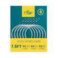 SF Pre-Tied Loop Fly Fishing Tapered Leader Nylon Clear Trout Freshwater Saltwater Bonefish Permit Bass Salmon Steelhead 7.5FT 9FT 10FT 12FT 15FT 0X 1X 2X 3X 4X 5X 6X 7X - size: 7.5FT-3X(2)4X(2)5X(2), style: Freshwater Knotted 6-pack
